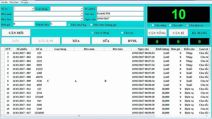 phần mềm quản lý trạm cân